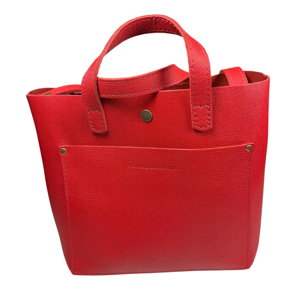 Portland Leather‎ Goods Crossbody Tote Bag Red Leather NEW